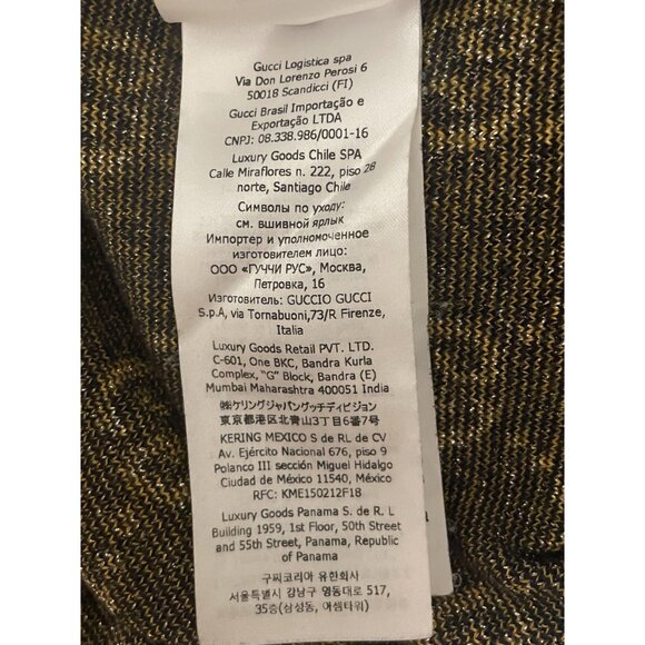 Gucci Womens Black & Gold GG Monogram Knit Short-Sleeve Dress With Pocket Detail - Picture 16 of 16